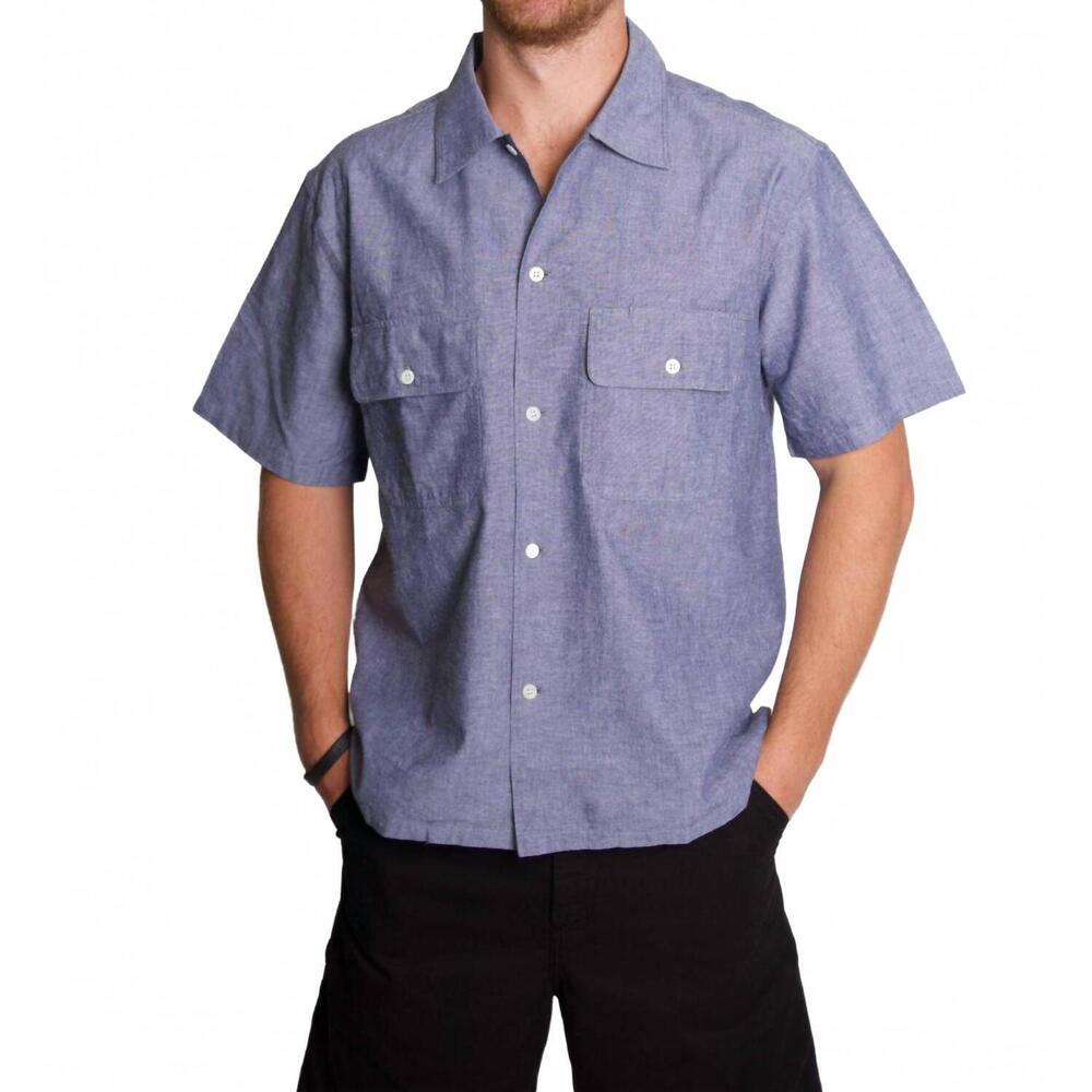 NEW KNICKERBOCKER service chambray shirt in blue